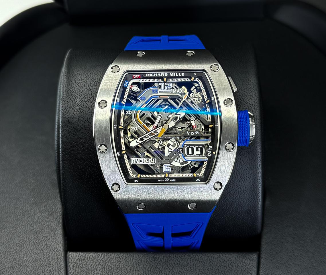 Richard Mille RM 030 Automatic Declutchable Rotor Blue Strap RM 30-01 Condition: New | Original box | Original papers
