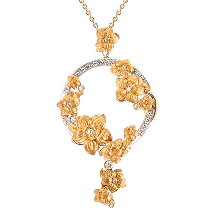 Carrera y Carrera “Emperatriz” Diamond Pendant in 18K White and Yellow Gold