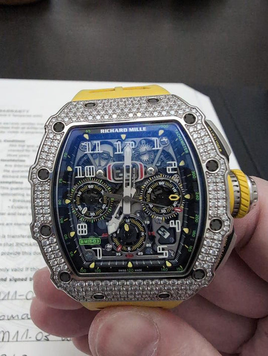 Richard Mille RM 011 11-03 White Gold Diamond Original Factory limited 4 globally Condition: Like new & unworn | Year of production 2019 | Original box | Original papers