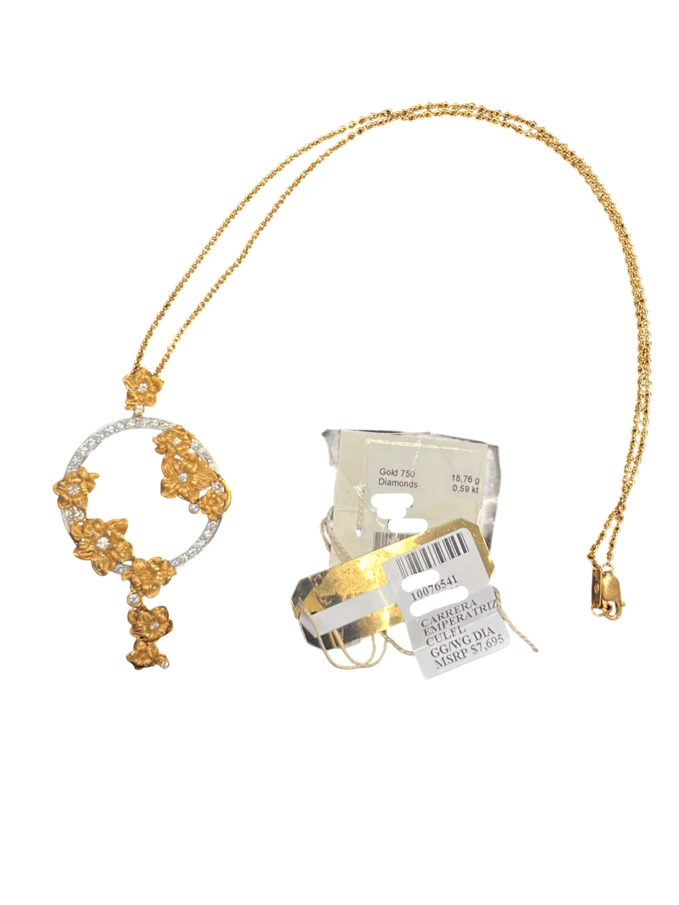 Carrera y Carrera “Emperatriz” Diamond Pendant in 18K White and Yellow Gold