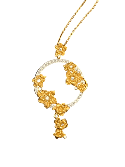 Carrera y Carrera “Emperatriz” Diamond Pendant in 18K White and Yellow Gold