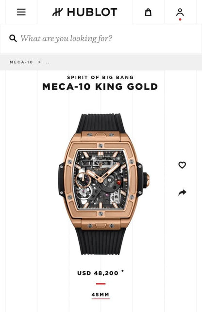 Hublot Spirit of Big Bang Meca-10 King Gold - Full Set - 614.OX.1180.RX Stunning and Immaculate Full Set