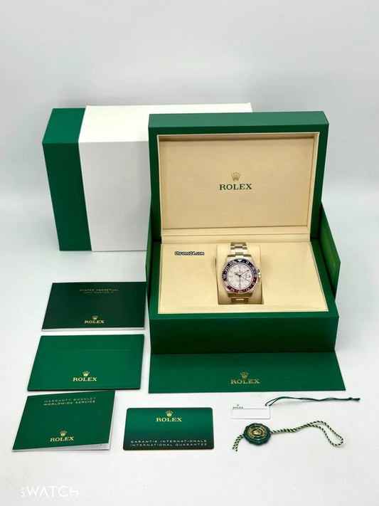 Rolex GMT-Master II NEW 2025 GMT-Master II “Pepsi” 40mm 126719BLRO White Gold Meteorite Dial Condition: New | Year of production 2025 | Original box | Original papers