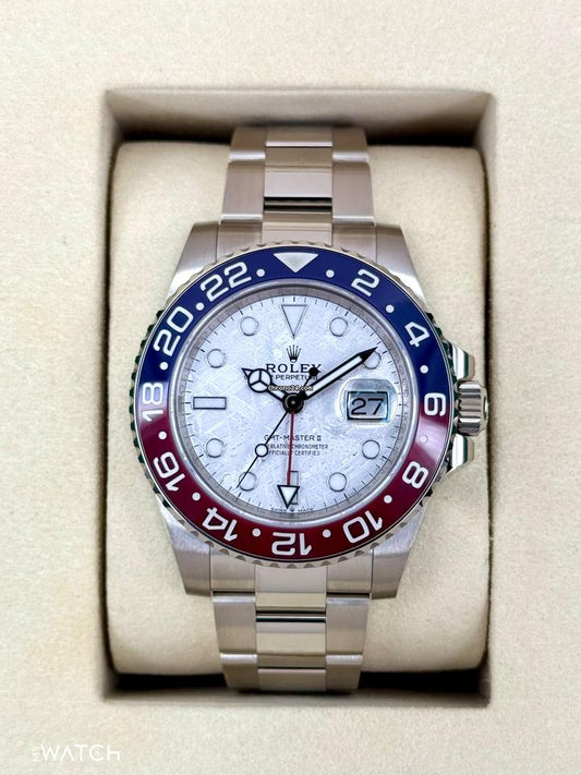 Rolex GMT-Master II NEW 2025 GMT-Master II “Pepsi” 40mm 126719BLRO White Gold Meteorite Dial Condition: New | Year of production 2025 | Original box | Original papers
