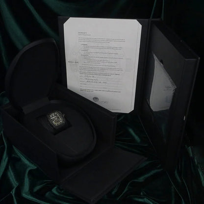 Richard Mille RM 011 MINT FULL SET Carbon Fiber Titanium Flyback Carbon Bezel Skeleton Dial RM11-03