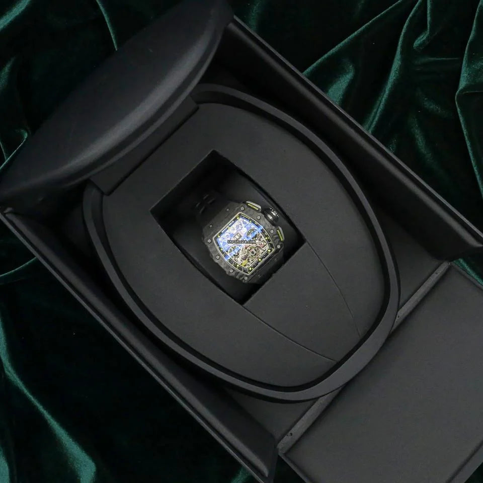 Richard Mille RM 011 MINT FULL SET Carbon Fiber Titanium Flyback Carbon Bezel Skeleton Dial RM11-03