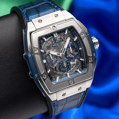 Hublot Spirit of Big Bang Blue Titanium Chronograph 42mm Full Set 641.NX.7170.LR Used (Very good) | Original box | Original papers