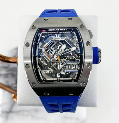 Richard Mille RM 030 Automatic Declutchable Rotor Blue Strap RM 30-01 Condition: New | Original box | Original papers